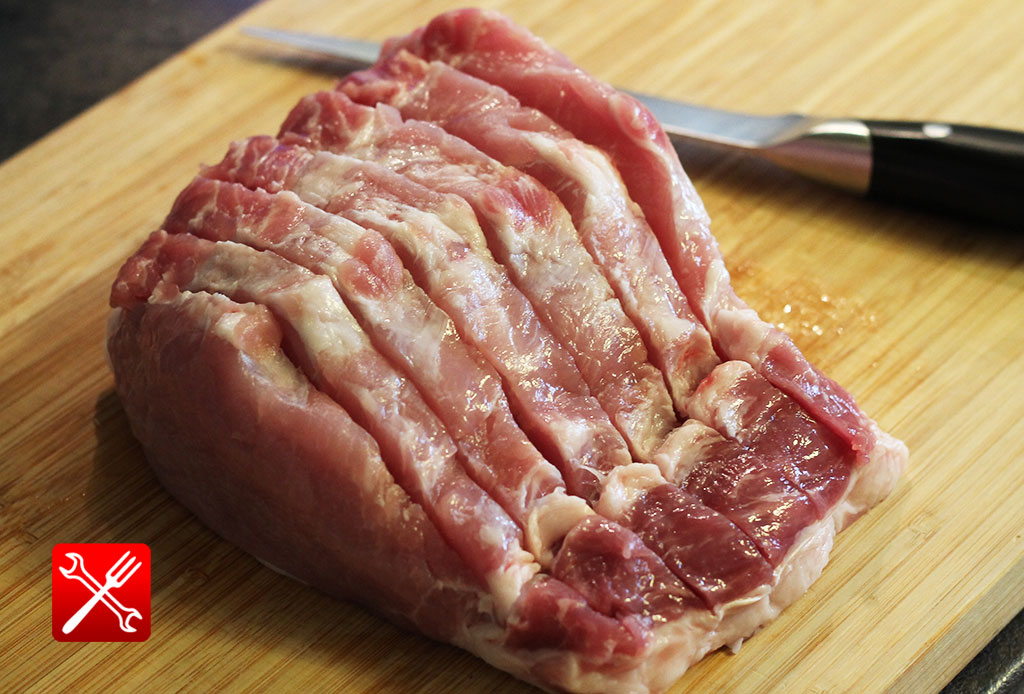 Нарезка мяса тонкими (до 1,5 см) кусками